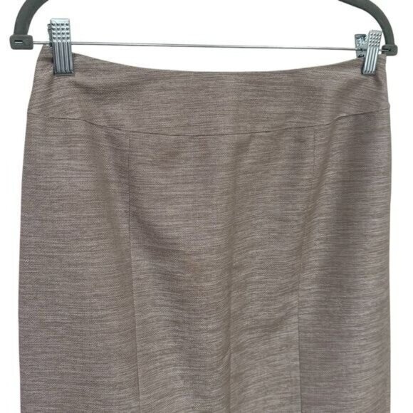 Lafayette 148 Tan and White Textured Pencil Skirt Wool Blend Career Capsule 12 - Picture 3 of 11